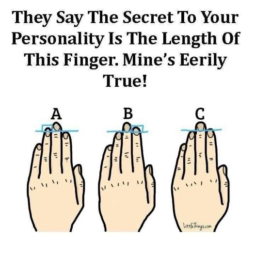 The Secret To Your Personality Is The Length Of This Finger.