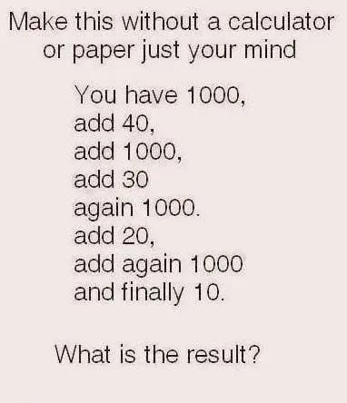 If you’re smart, solve this using only your mind, without a calculator or paper.