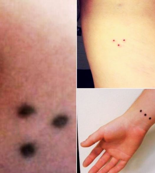 Spotting someone with a tattoo of three dots?