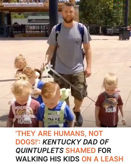 Dad Puts Leashes On Quintuplets And Gets Massive Internet Backlash