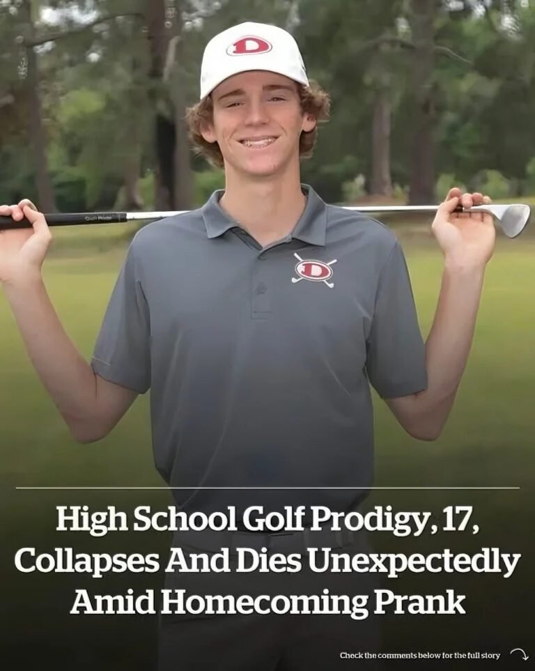 September 18, 25  Save  save High school golf prodigy, 17, collapses and dies unexpectedly amid homecoming prank