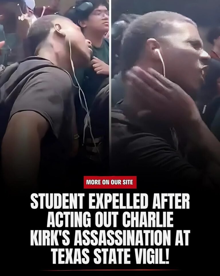 YIKES Student Expelled After Being Caught On Video Acting Out Charlie Kirk’s Assassination At Texas State Vigil!