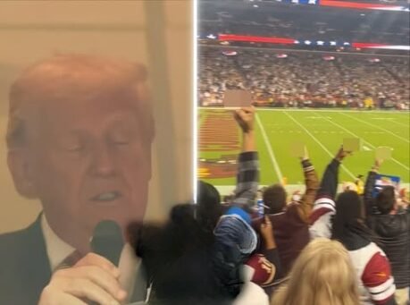 THEY BOOED HIM! He Got Sacked By The Whole Stadium! Trump’s Face On The Jumbotron Gets Greeted With A Stadium Full Of Boos And Middle Fingers!