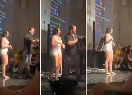 TWERK CONTEST K*LLER He Said, ‘That’s Enough Of That!’ Man Drags His Wife Off Stage During A Twerking Contest While The Crowd Chants, ‘Let Her Dance!