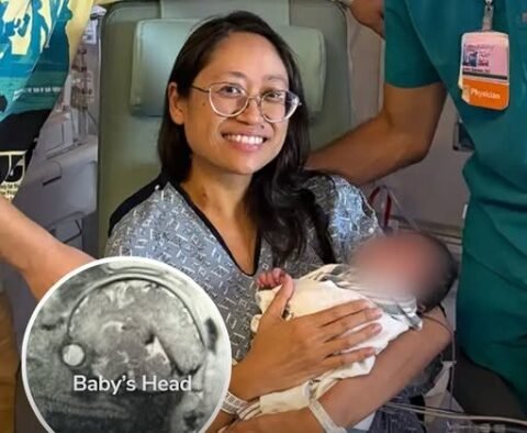 Woman, 41, shocked to discover she had a full-term baby hiding behind 22lb tumor that she was about to have surgery to remove